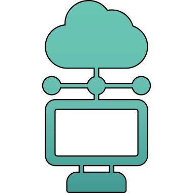 Bulut hesaplama simgesi. Web için basit bulut hesaplama vektör simgesi çizimi