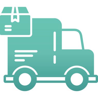 Teslimat kamyonu ikonu. vektör illüstrasyonu