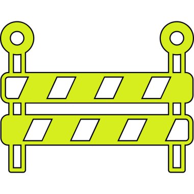 Bariyer simgesi. Bariyer vektör simgesi web için anahat çizimi