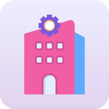 Fabrika binası ikon vektör illüstrasyonu