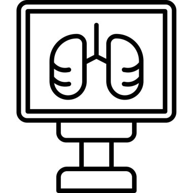 akciğerler izleyici simgesi, dış hat biçimi