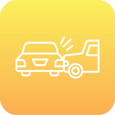 Soyut arkaplanda kaza simgesi izole edildi