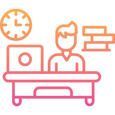 Dizüstü bilgisayardaki bir adamın vektör çizimi