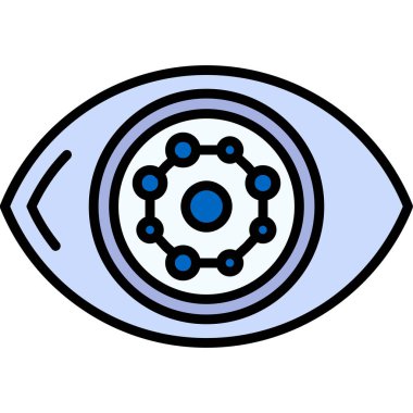 Göz görme renk ikonu vektör illüstrasyonu