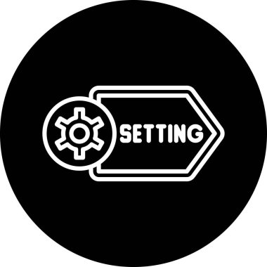 ayarları simgesi beyaz zemin üzerine