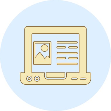 Bir tablet ve bilgisayar simgesinin vektör çizimi