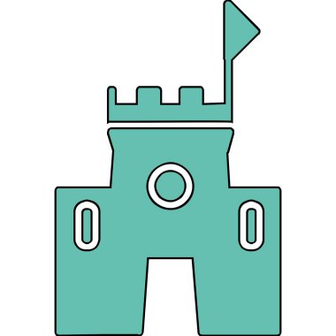 Mavi çizgi film simgesinin vektör illüstrasyonu