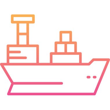 Gemi. Web simgesi basit illüstrasyon