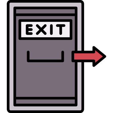 Çıkış kapısı simgesi renk dış hat vektörü