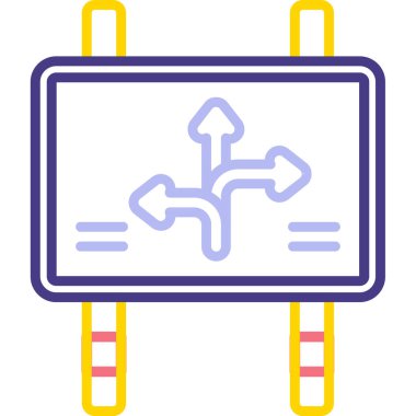 Yol simgesi vektör illüstrasyonu