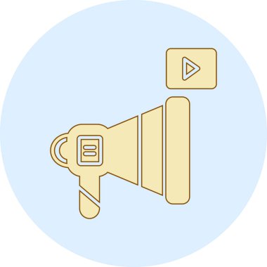 Tek bir megafon simgesinin vektör çizimi