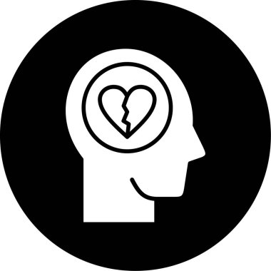 Kırık kalp vektörü sembol tasarımı