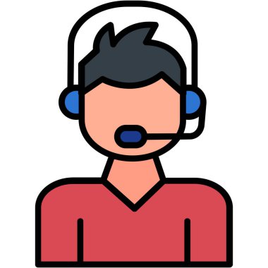 çağrı merkezi müşteri destek simgesi - taslak biçimi