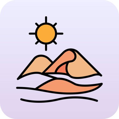 Güzel güneşli bir plajın vektör çizimi