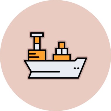 Gemi simgesi vektör illüstrasyonu