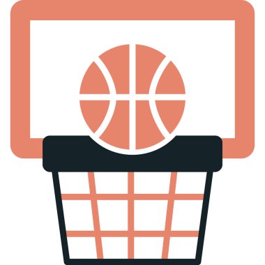 Basketbol potası simgesi düz stil