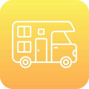 kamyon düz vektör simgesi