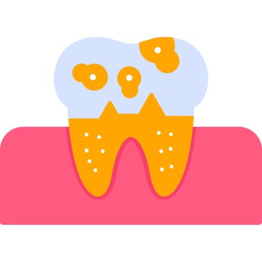 Diş implantı olan dişler. vektör illüstrasyonu