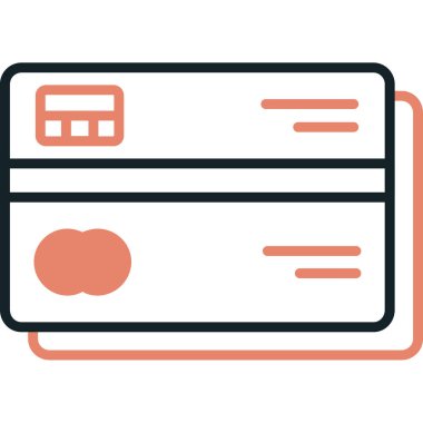 Kredi kartı simgesi, vektör illüstrasyonu