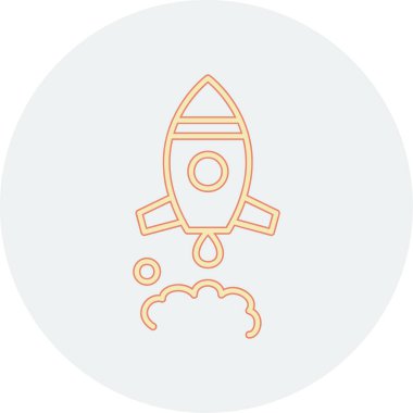 Roket hattı simgesi. roket konsepti vektör çizimi.