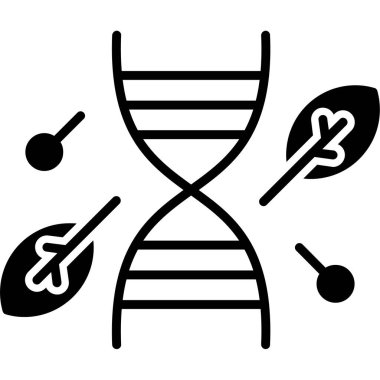 DNA simgesi vektör çizimi beyaz arkaplanda izole edildi