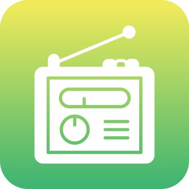 Radyo. Web simgesi basit illüstrasyon