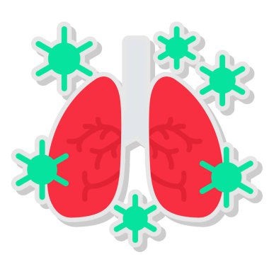 akciğer simgesi vektör illüstrasyonu