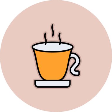 sıcak kahve ikonu, vektör illüstrasyonu