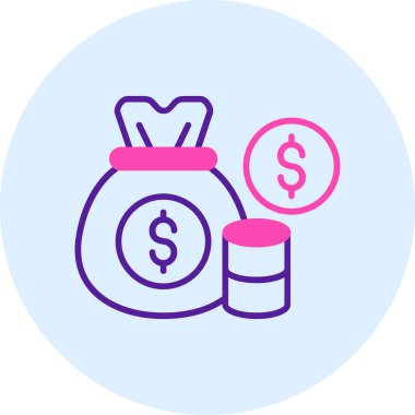 Dolar parası. Web simgesi