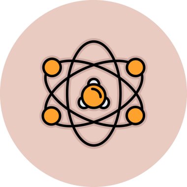 Atom düz simge vektör çizim