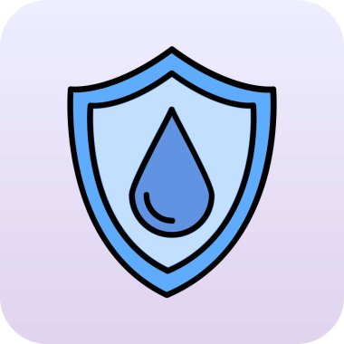 Kalkan simgesi ile bırak, basit vektör illüstrasyonu