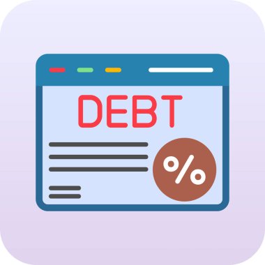 Borç yönetimi düz simgesi