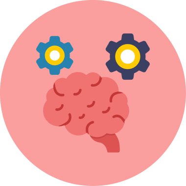 Beyin. Web simgesi basit illüstrasyon