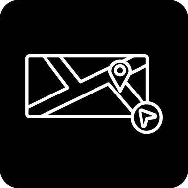 konum haritası simgesi, basit siyah biçim