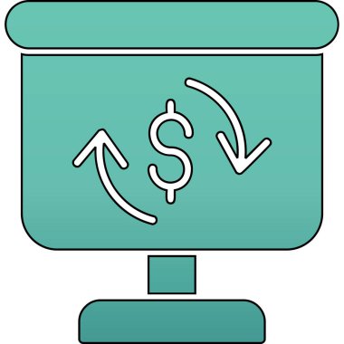 Dolar vektör renk çizgisi simgesi