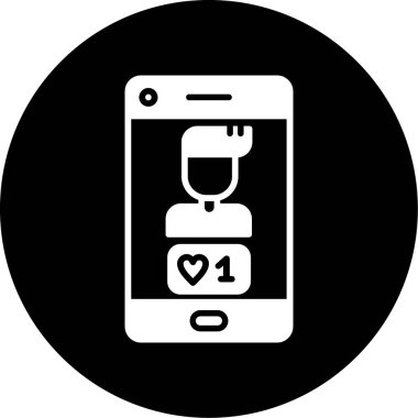 mobil aşk simgesi vektör illüstrasyonu