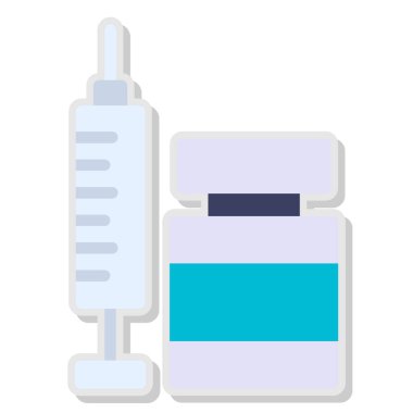 ilaç şişesi ve şırınga ikonu