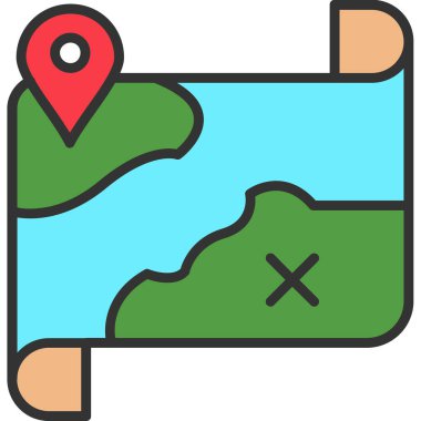 harita simgesi vektör illüstrasyonu