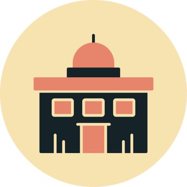 Bir bina simgesinin vektör illüstrasyonu