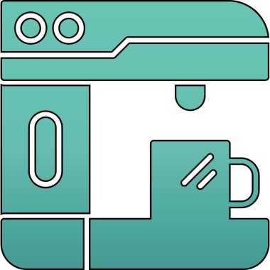 kahve makinesi ikon vektör illüstrasyonu