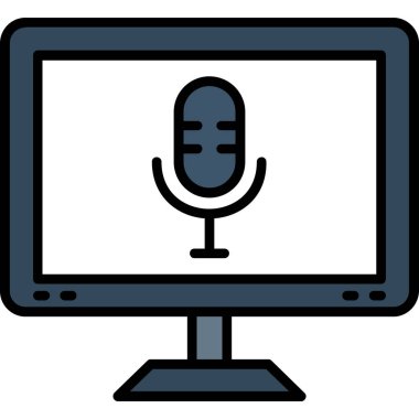 Mikrofon. Web simgesi basit tasarım