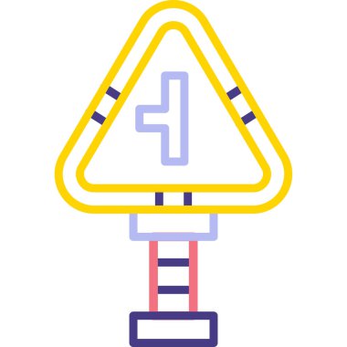 Trafik konisi simgesi. Web için uyarı işareti vektör simgelerinin özet çizimi