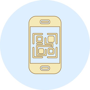 Bir mobil teknoloji simgesinin vektör illüstrasyonu