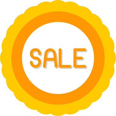 Beyaz arkaplan ile daire içinde vektör satış etiketi