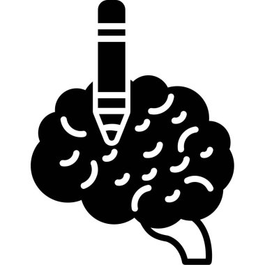 Beyin. Web simgesi basit illüstrasyon