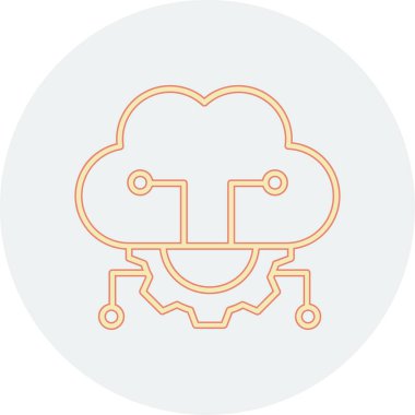 Bulut hesaplama. Web simgesi vektör illüstrasyonu