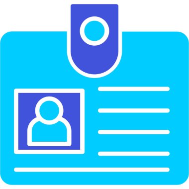 Kimlik kartı simgesi, vektör illüstrasyonu