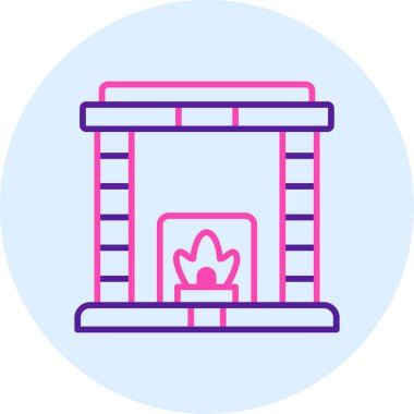 Şömine. Web simgesi basit tasarım