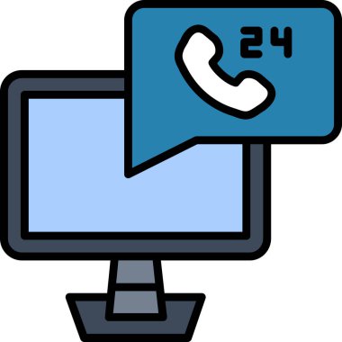 telefon destek simgesi ve vektör illüstrasyonu beyaz arkaplanda izole edildi