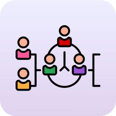 iş simgesi grubu, ana hatlı vektör illüstrasyonu